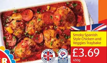 Aldi Smoky Spanish Style Chicken And Veggies Traybake 450g offer
