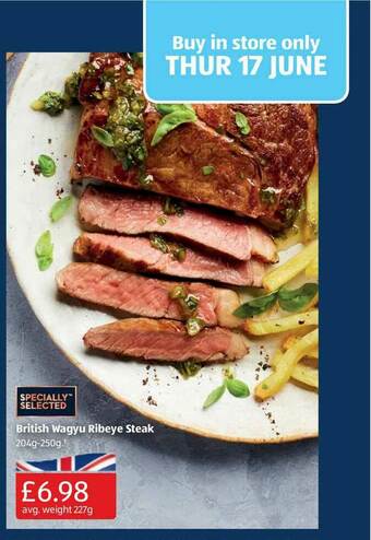Aldi British Wagyu Ribeye Steak offer
