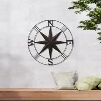 Home Bargains Jardin: metal wall art - compass offer
