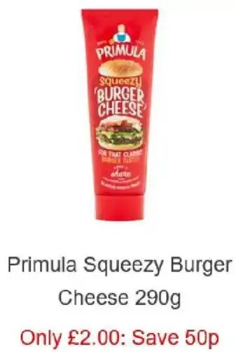 Sainsbury's Primula Squeezy Burger Cheese 290g offer