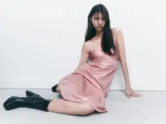 ZARA Metallic knit dress offer
