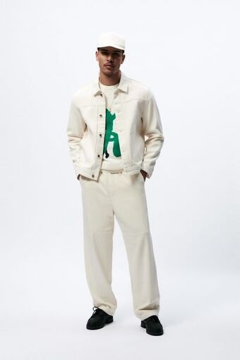 ZARA Textured jacket with pockets offer