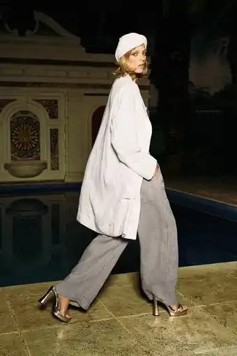 ZARA Linen coat with pockets offer