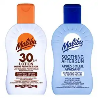 Home Bargains Malibu: sun lotion 200ml - spf 30 & soothing after sun 200ml offer