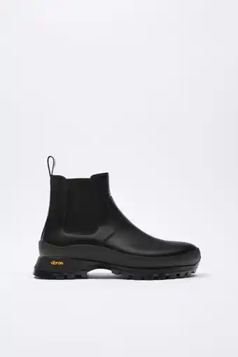 ZARA Vibram® leather chelsea ankle boots offer