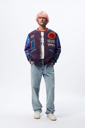 ZARA Bomber jacket with contrast patches offer