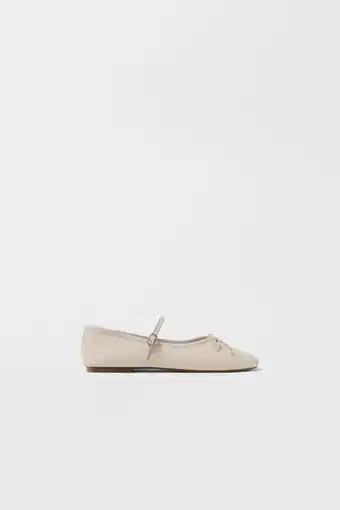 ZARA Kids/ leather ballerinas with bow detail offer
