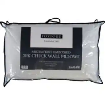 TK Maxx Two pack microfibre embossed check pillows 75x50cm offer