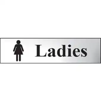 Toolstation Chrome effect door sign ladies offer