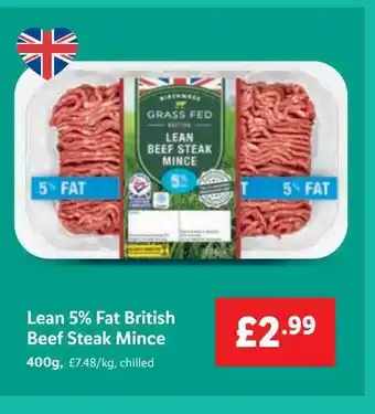 Lidl Lean 5% Fat British Beef Steak Mince offer