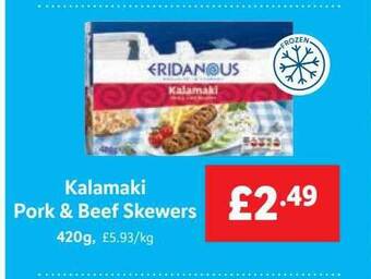 Lidl Kalamaki Pork & Beef Skewers offer