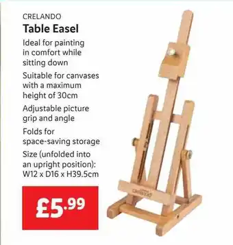 Lidl Crelando Table Easel offer
