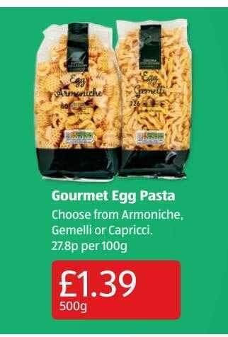 Aldi Gourmet Egg Pasta offer