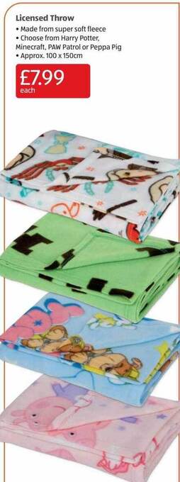 Aldi Licensed Throw offer