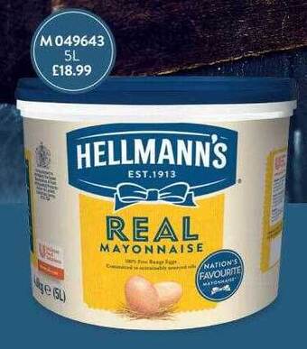 Booker Wholesale Hellmann's Real Mayonnaise offer