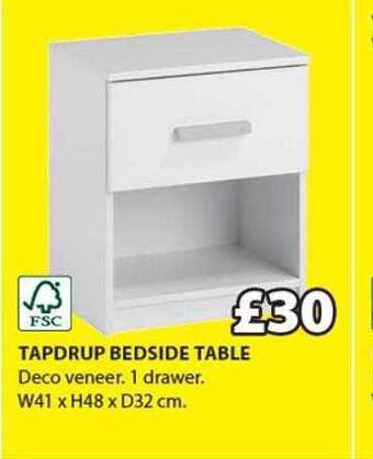 JYSK Tapdrup Bedside Table offer
