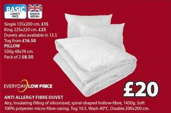 JYSK Anti Allergy Fibre Duvet offer