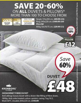JYSK Okshornet Fibre Duvet offer