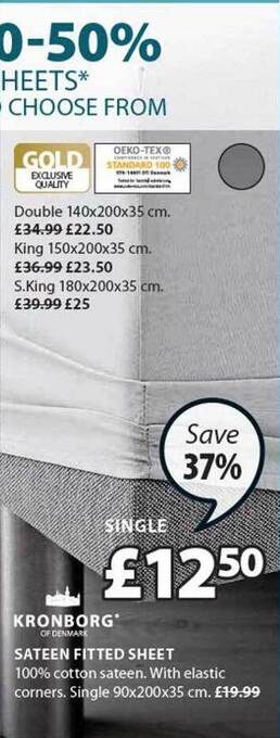 JYSK Sateen Fitted Sheet offer
