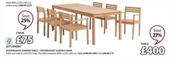 JYSK Vesterhavet Garden Table + Vesterhavet Garden Chair offer