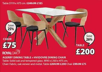 JYSK Agerby Dining Table + Hvidovre Dining Chair offer