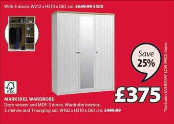 JYSK Markskel Wardrobe offer