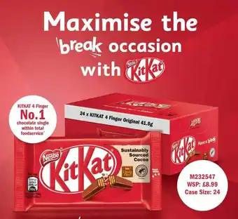 Booker Wholesale Kitkat 4 Finger No.1 Chocolate Single Within Total Foodservice offer