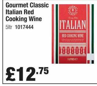 Booker Wholesale Gourmet Classic Italian Red Cooking Wine offer