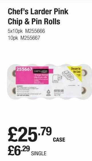Booker Wholesale Chef's Larder Pink Chip & Pin Rolls offer
