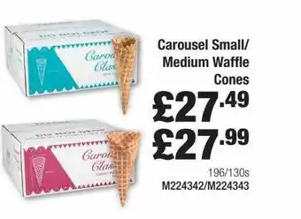 Booker Wholesale Carousel Small-medium Waffle Cones offer