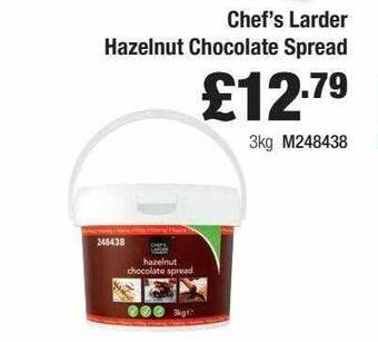 Booker Wholesale Chef's Larder Hazelnut Chocolate Spread offer