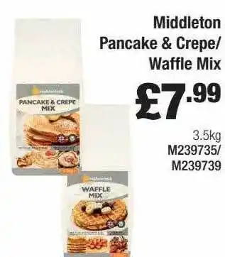 Booker Wholesale Middleton Pancake & Crepe-waffle Mix offer
