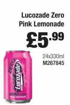 Booker Wholesale Lucozade Zero Pink Lemonade offer