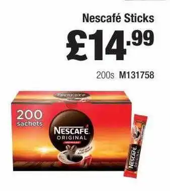 Booker Wholesale Nescafé Sticks offer