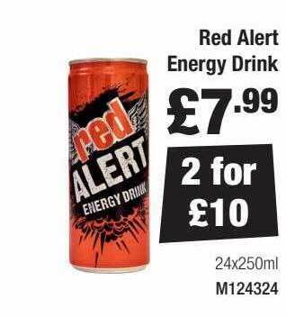 Booker Wholesale Red Alert Energy Drink offer
