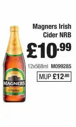 Booker Wholesale Magners Irish Cider Nrb offer