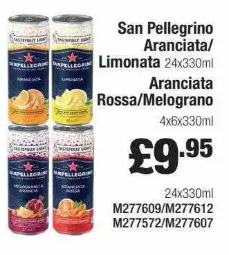 Booker Wholesale San Pellegrino Aranciata-limonate, Aranciata Rossa-melograno offer