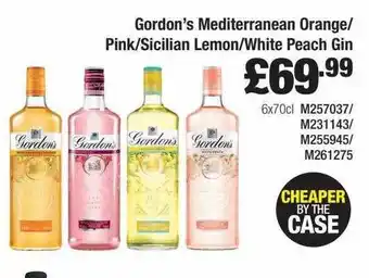 Booker Wholesale Gordon's Mediterranean Orange-pink-sicilian, Lemon-white Peach Gin offer