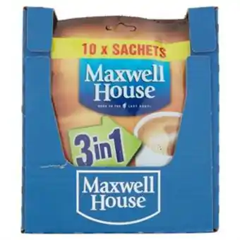 Home Bargains Maxwell house: 3 in 1 white coffee + sugar x10 sachets (14 packs) offer