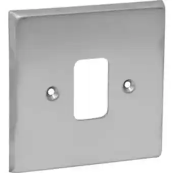 Toolstation Grid front plate satin chrome 3 gang offer