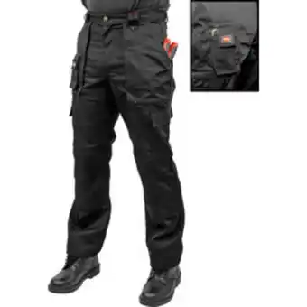 Toolstation Lee cooper heavy duty multi pocket work trousers 32" r black offer