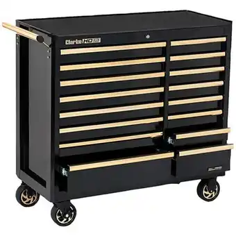 Machine Mart Clarke cbb226bgc hd plus 16 drawer tool cabinet (black & gold) offer