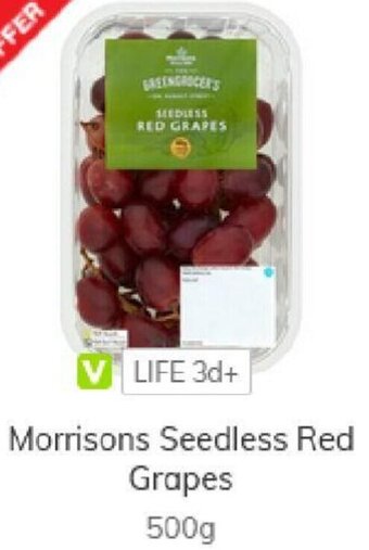 Morrisons Morrisons Seedless Red Grapes 500g offer