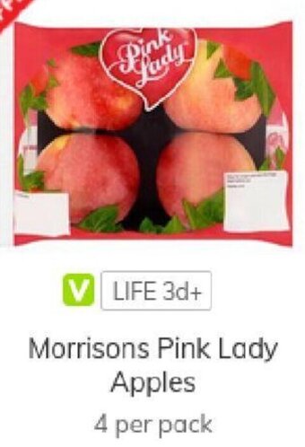 Morrisons Morrisons Pink Lady Apples 4 Per Pack offer
