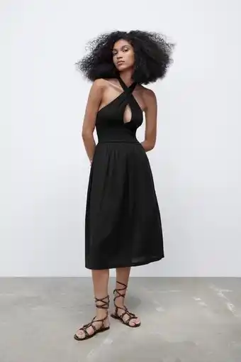 ZARA Contrast halter dress offer