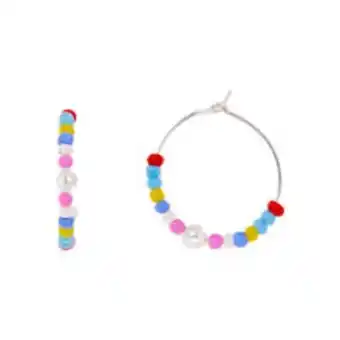 TK Maxx Silver tone beaded hoop earrings offer