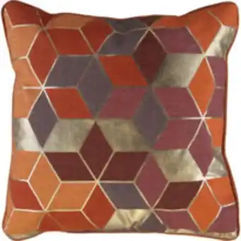TK Maxx Orange & gold tone cube pattern cushion 45x45cm offer