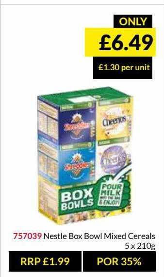 Musgrave MarketPlace Nestle Box Bowl Mixed Cereals offer
