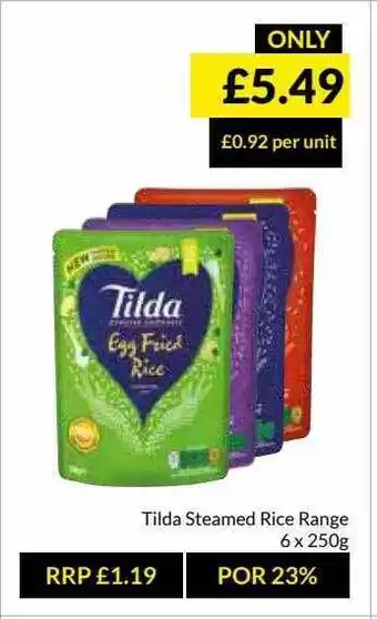 Musgrave MarketPlace Tilda Steamed Rice Range offer