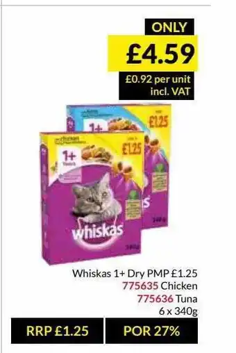 Musgrave MarketPlace Whiskas 1+ Dry offer